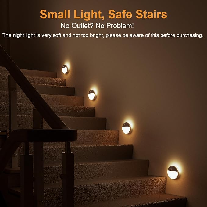 YUNLEX 2 Pack Toliet Lights, 2.6" Small Motion Sensor Battery Night Light - Image 2