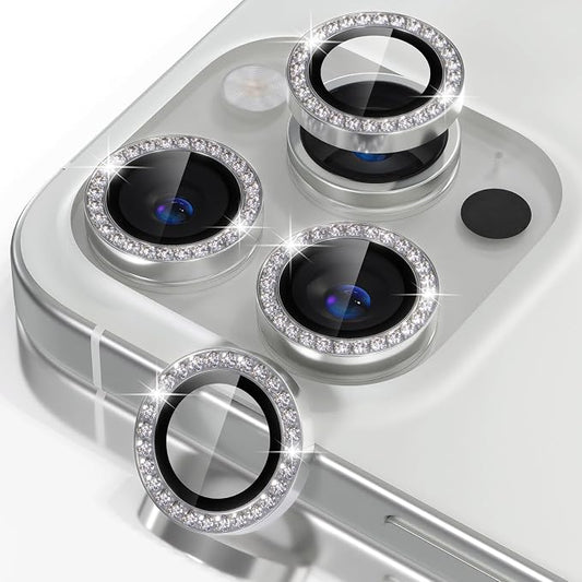 Misea Compatible for iPhone 16 Pro/iPhone 16 Pro Max Camera Lens Protector Bling by Misea