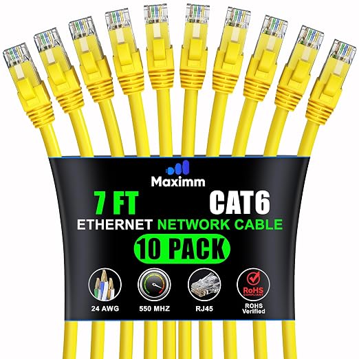 Maximm Cat 6 Ethernet Cable 7 ft by MaximmCable