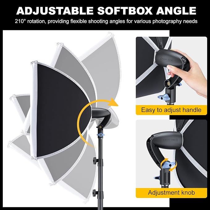 LINCO Lincostore Softbox Photography Lighting Kit 16'' x 16'' Professional - Image 4