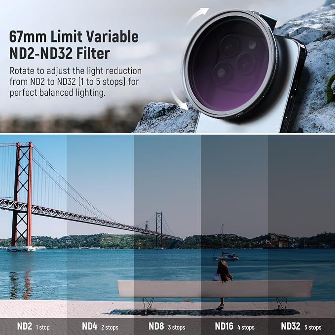 NEEWER 67mm Clip On Variable ND Filter Kit - Image 2