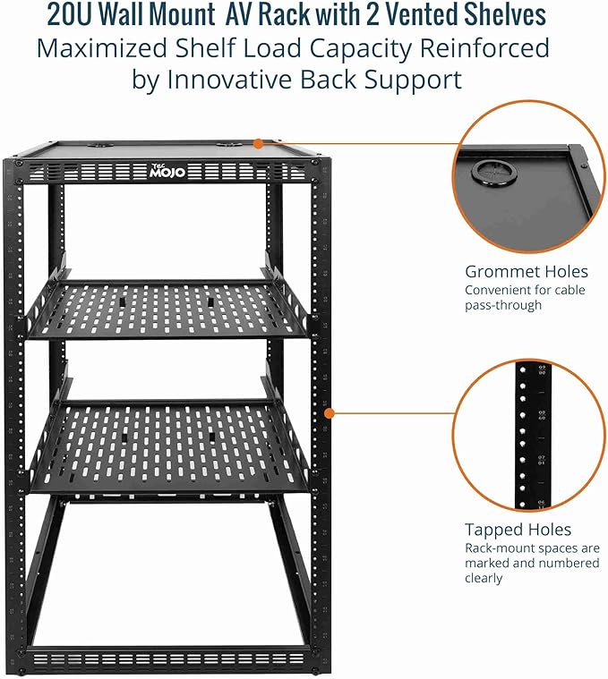 Tecmojo 20U Open Frame Network Rack - Image 4