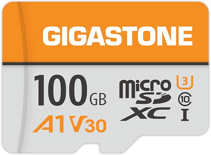 GIGASTONE 100GB Micro SD Card A1 V30, 4K Video Recording, Compatible by Gigastone