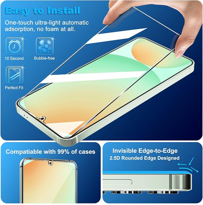 firtstnow 3 Pack for Samsung Galaxy S24 FE Screen Protector Tempered Glass + 3 - Image 4