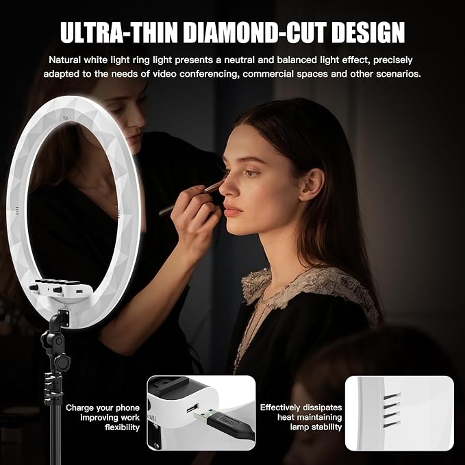 Ring Light with Stand and Phone Holder, Professional LED Circle Light with 78" - Image 6