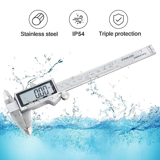 Digital Caliper Measuring Tool, IP54 Waterproof Stainless Steel Vernier Caliper - Image 2