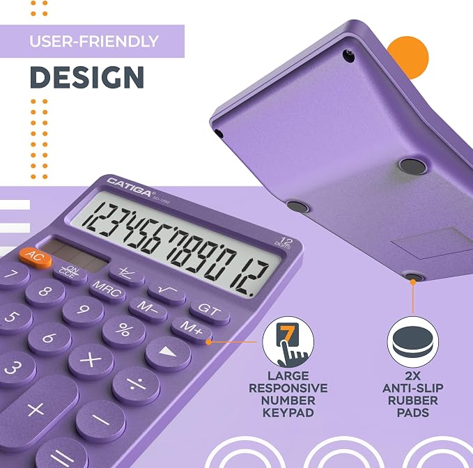 CATIGA 12 Digit Desktop Calculator Basic Desk Calculator - Image 5