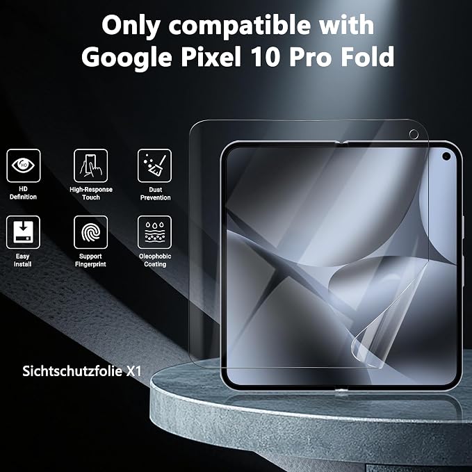 1 Pack for Google Pixel 10 Pro Fold Inner Screen Protector Flexible TPU Film - Image 2