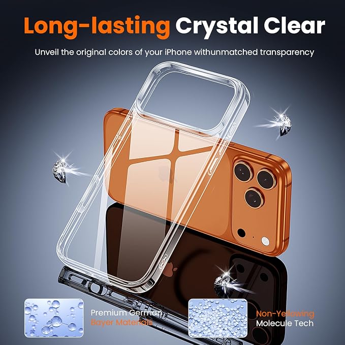 toushion 3 in 1 for iPhone 17 Pro Case Clear, Screen Protector *1 & Camera Lens - Image 4
