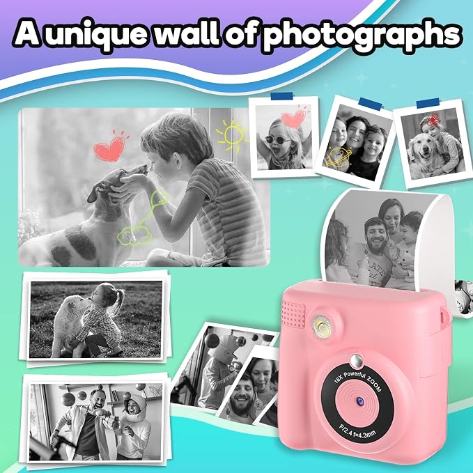 Printer Paper, 12 Rolls for Kids Instant Print Camera, HD Printing Thermal - Image 6