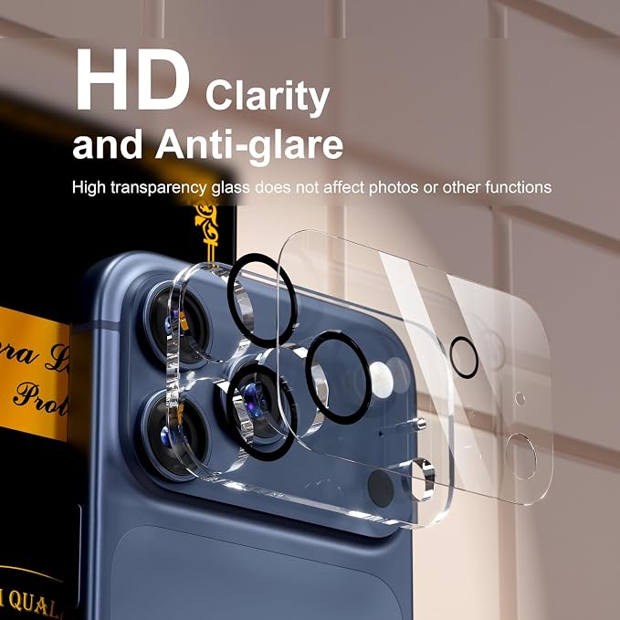 for 6 Pack iPhone 17 Pro Camera Lens Protector 9H Tempered Glass Camera Screen - Image 7