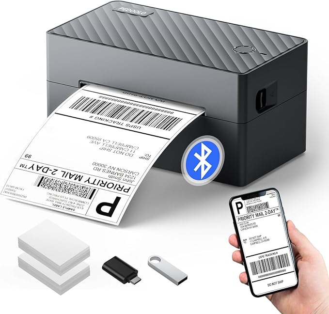 PEDOOLO Label Printer, 4x6 Shipping Label Thermal Printer by PEDOOLO