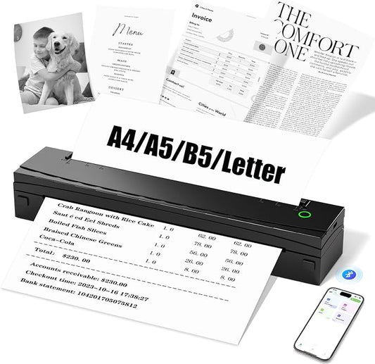 Portable Printer Wireless for Travel, D80 Thermal Printer, Inkless Printers by Unknown