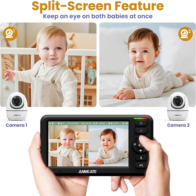 Baby Monitor with Camera and Audio – 720P Baby Camera No WiFi, Remote Pan& - Image 8