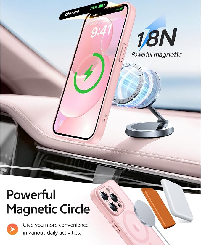 FNTCASE for iPhone 13 Pro Case: Magnetic Translucent Matte Slim Cases - Image 3