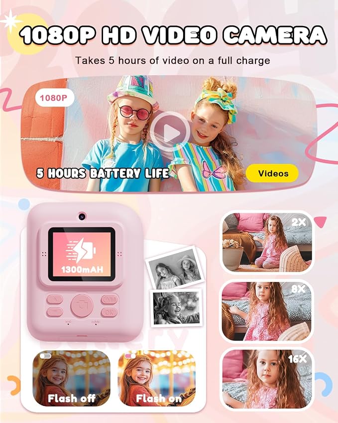 JOYJAM Kids Camera Instant Print, Upgrade Dual-Lens Selfie Digital Camera - Image 4