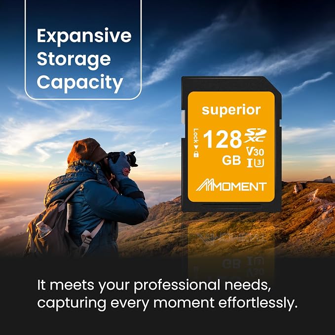 MMOMENT 128GB Full-Size SD Card UHS-I U3 V30 Class 10 High Speed SDXC – Up to - Image 3