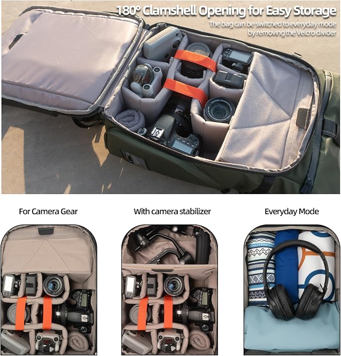 Besnfoto Hardshell Camera Backpack, DSLR SLR Mirrorless Camera Bag Waterproof - Image 6
