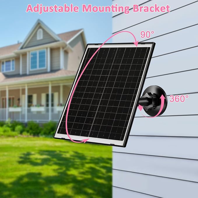 FUTUREZEN 10W Solar Panel for Ring Camera, DC 3.5×1.35mm & USB-C Solar Charger - Image 5