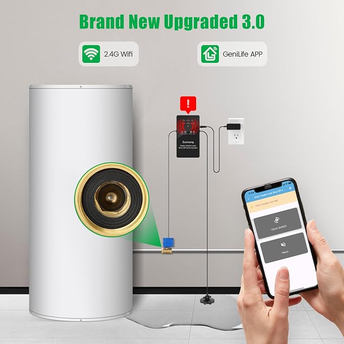 WiFi Water Leak Detector with Automatic Shutoff Valve，Zuomeng Smart Water - Image 2