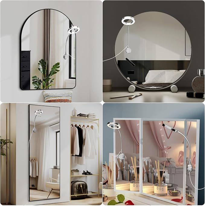 Suction Cup LED Vantiy Lights for Mirror, Flexible Gooseneck Stick on Selfie - Image 7
