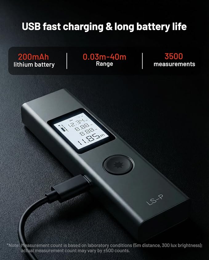 Laser Measure, ATuMan Compact Rechargeable Digital Laser Distance Meter 131 Feet - Image 5