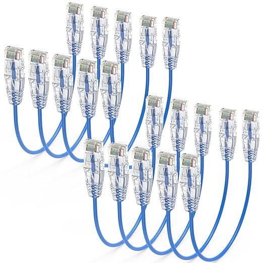 Cat6 Short Ethernet Cable 1FT Slim 10 Pack, Cat6A Small Patch Cable 10Gbps by DoroJepi