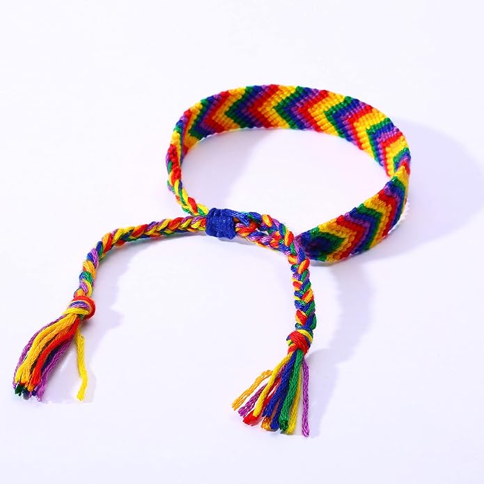 Nanafast Titanium Stainless Steel Rainbow LGBT Pride Bracelet Handmade Braided - Image 5