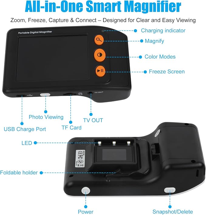3.5" Portable Digital Magnifier, 2X-25X Zoom - Image 5