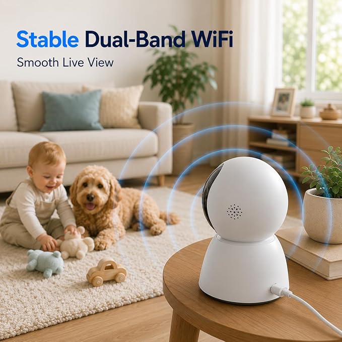 Indoor Security Camera, 5GHz 3MP Baby Monitor Camera - Image 6