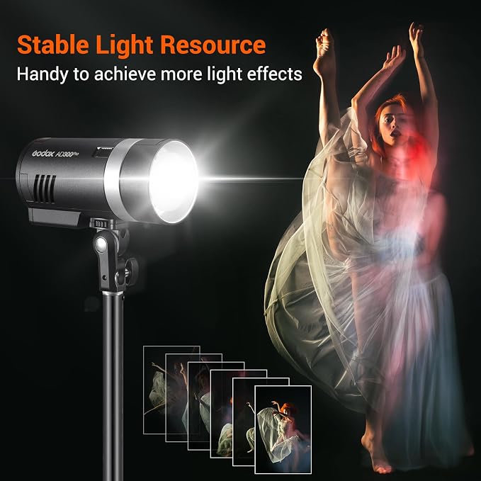 Godox AD300 Pro Strobe Light Photography Lighting Kit, 2.4G TTL 1/8000s HSS - Image 8