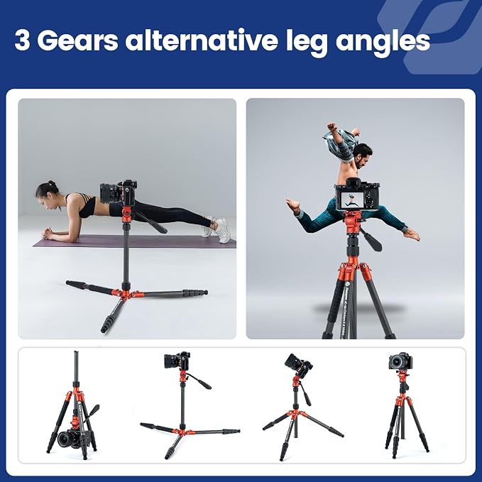 Fotopro 59" Carbon Fiber Travel Tripod - Image 6