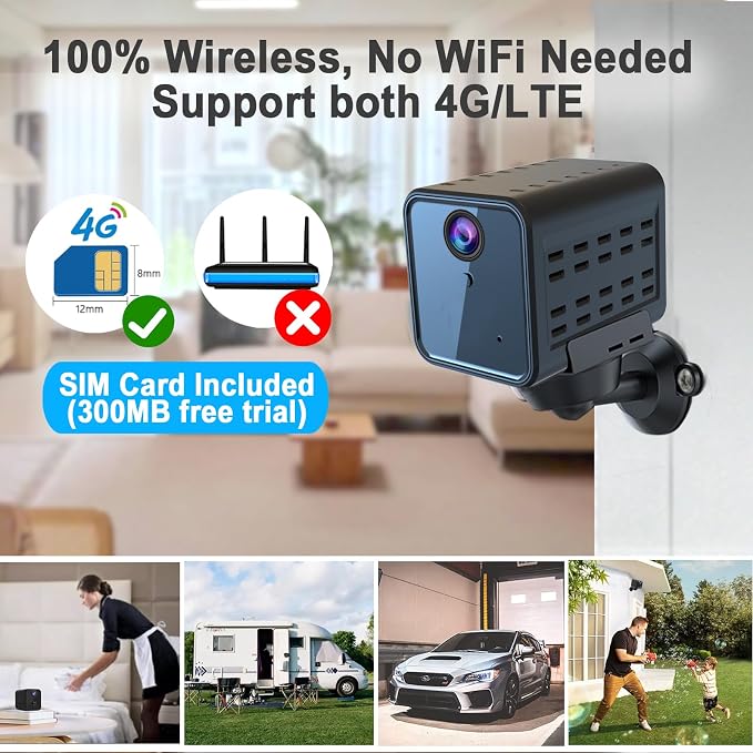 4G LTE Cellular Security Camera, No WiFi Security Camera, SIM Card Included - Image 2