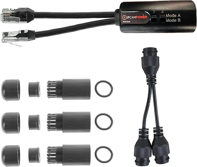 POE Combiner Splitter Adapter, Run 2 IP Cameras on 1 Cable, Works on all POE by IPCamPower