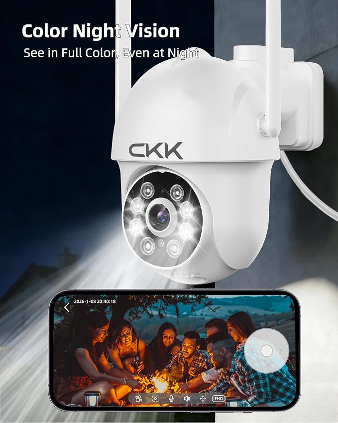 CKK 2K Security Cameras Outdoor 4Pack, 2.4G/5G WiFi Home Security Cameras - Image 7