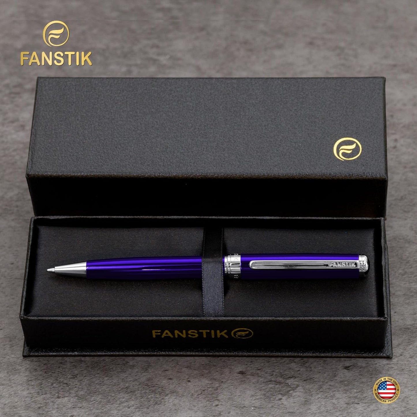 Blue Luxury ballpoint Pen (Made In USA) fancy gift set for women, Real 24K Gold Plating, Professional executive pen gift set for men (Lux BallPoint Blue)