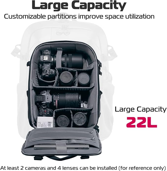ULANZI Camera Backpack Professional Bag, Water-Resistant Photography Camera - Image 3