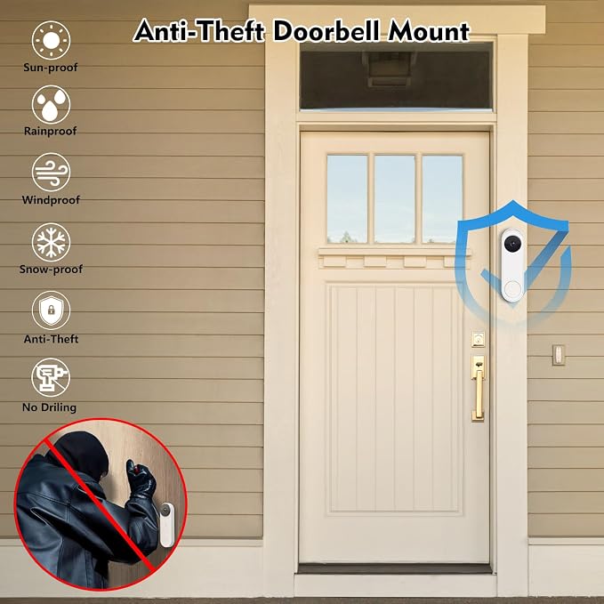 Anti-Theft No Drill Doorbell Mount Compatible - Image 7