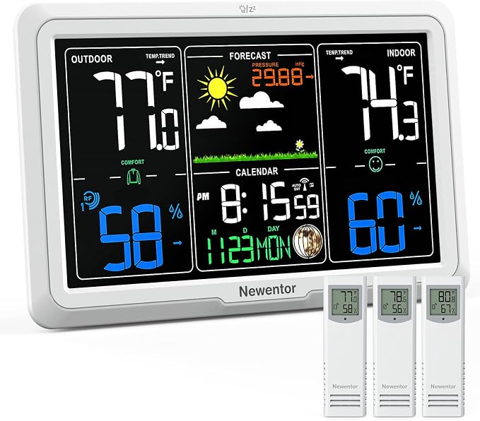 Newentor Weather Station Wireless Indoor Outdoor, Indoor Outdoor Thermometer by Newentor