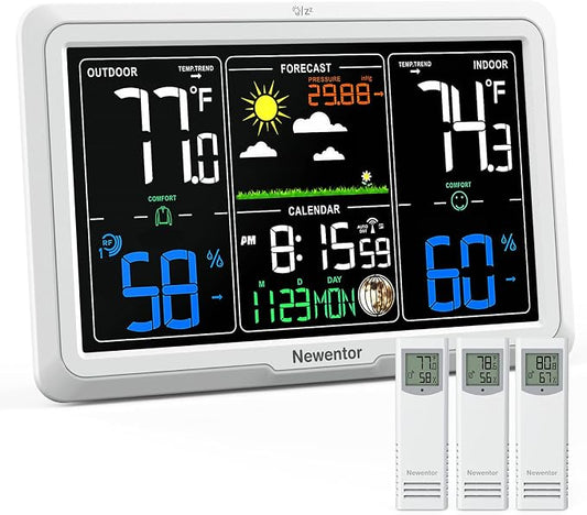 Newentor Weather Station Wireless Indoor Outdoor, Indoor Outdoor Thermometer by Newentor