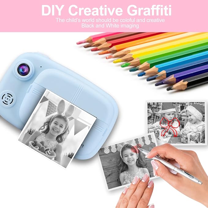 Kids Instant Camera, Mijiaowatch 12MP/1080P Kids Digital Print Camera - Image 5