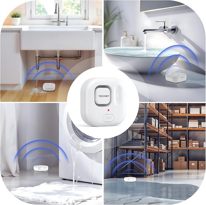 TECKNET Water Leak Detectors for Home, 120dB Water Sensor Alarm Leak Detector - Image 6