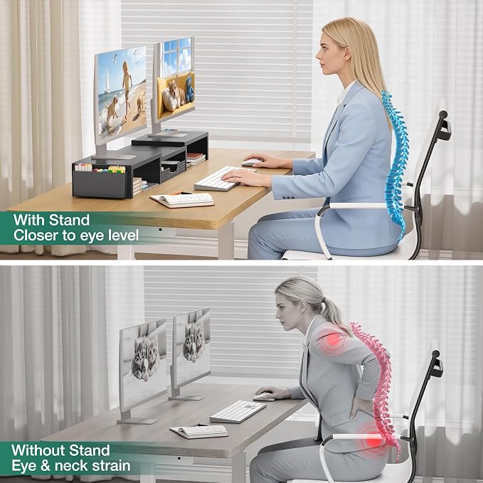 OPNICE Dual Monitor Stand Riser - Image 7