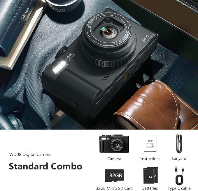 4K Digital Camera for Photography, 64MP Vlogging Camera for YouTube - Image 7