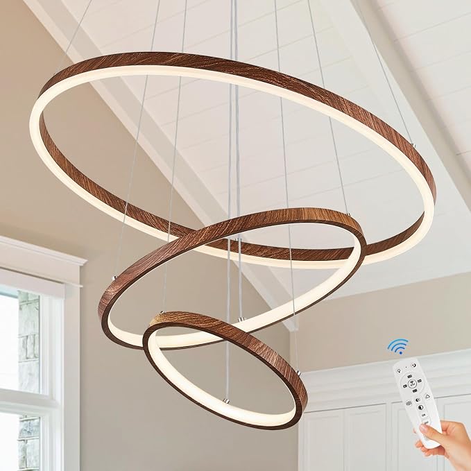 Modern LED Chandelier Dimmable 3 Ring Pendant Light by LUMIFLYModernChandelier