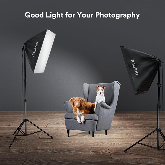 RALENO Softbox Lighting Kit, 20X28-Inch Softbox Photography Lighting - Image 6