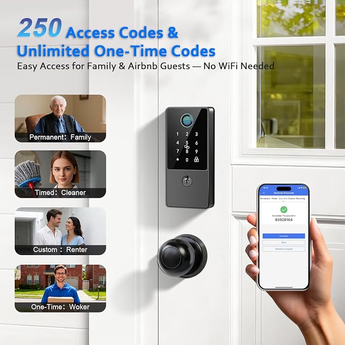 Smart Door Lock Deadbolt, Keyless Entry Door Lock - Image 4