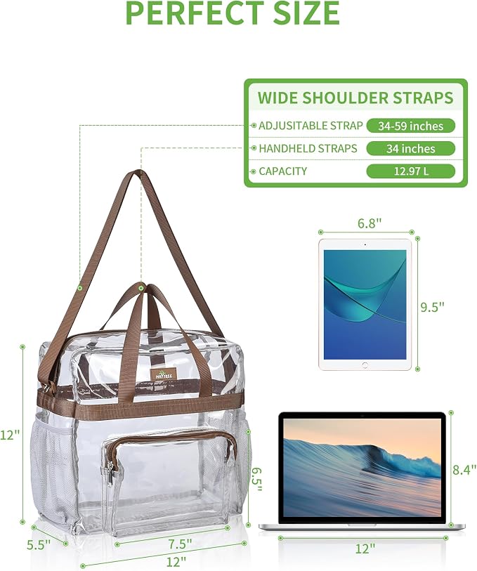 MAY TREE Clear Vinyl Tote Bag, Suitable - Image 2