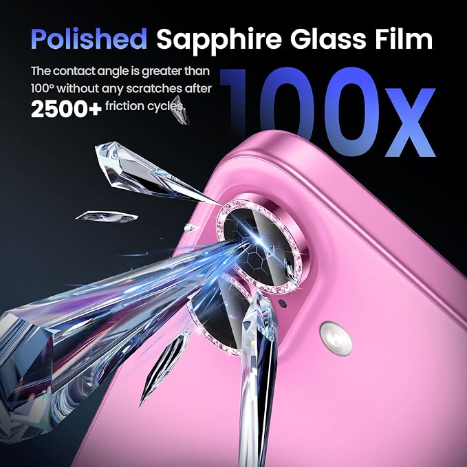 Tensea for iPhone 16 / iPhone 16 Plus Camera Lens Protector, 9H Tempered Glass - Image 5