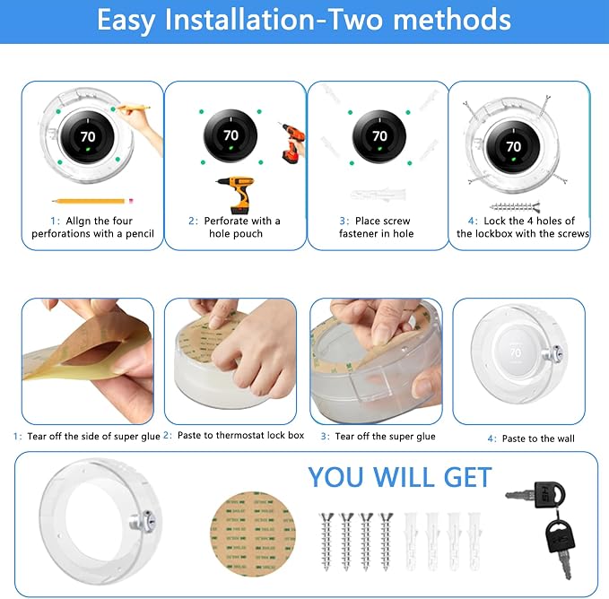 2 PC Round Baby Safety Thermostat Lock Case - Image 4